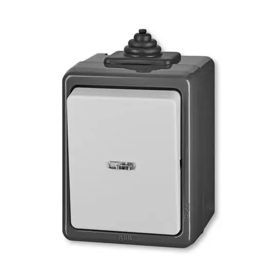 3553-91922 S  Ovládač zapínací IP 44, s čirým průzorem, šedá